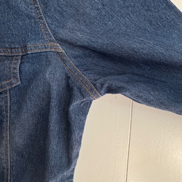 Bill Blass Jeanswear stretch button down western style jean shirt size L - Picture 8 of 14